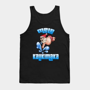 Mele Kalikimaka Christmas Santa Shaka Hawaii Tank Top